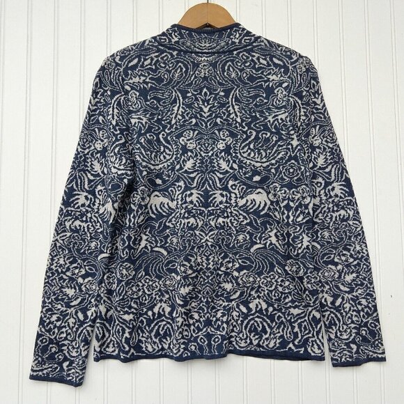 Peruvian Connection Balinese Jacket Size PS NWT Blue White Knit Pima Cotton - Picture 11 of 11